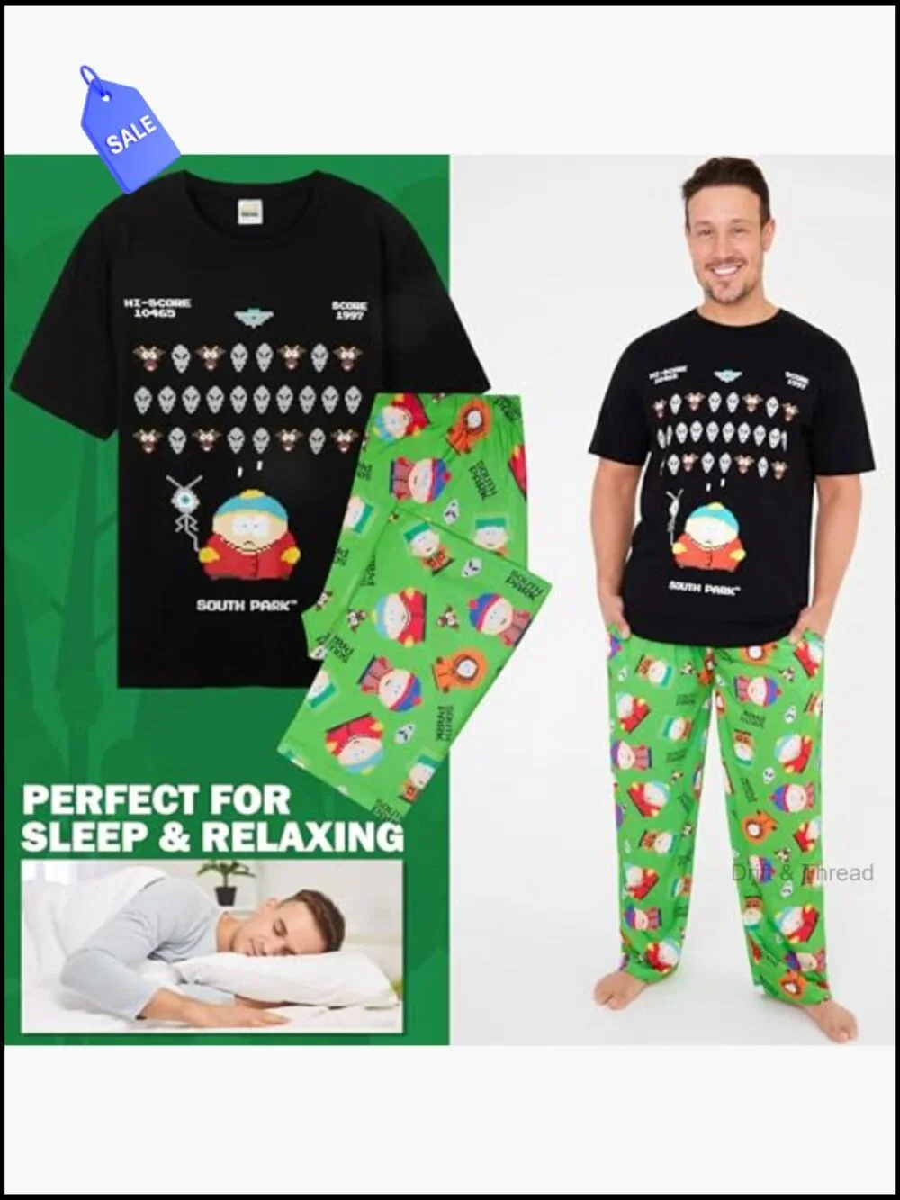 South Park Men's Cotton Sleep Set - Tee & Pants